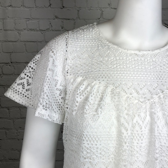14/16/18 City Chic Serenity White Lace Overlay Top - Picture 5 of 5
